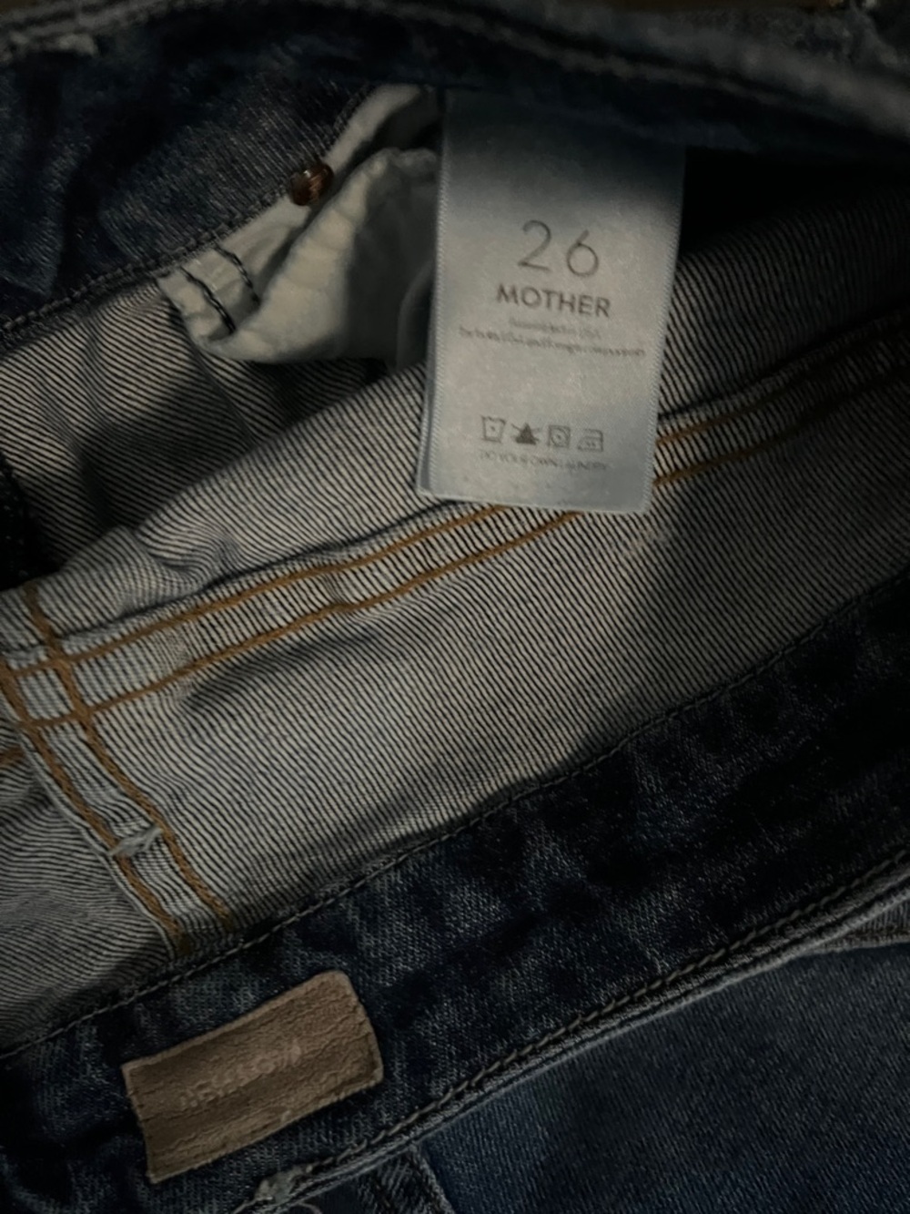 MOTHER Blue Faded Waistband Jeans - Picture 4 of 7